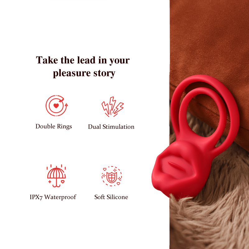 2 in 1 Tongue Clicking Stimulation Vibrating Egg and Double Cock Ring