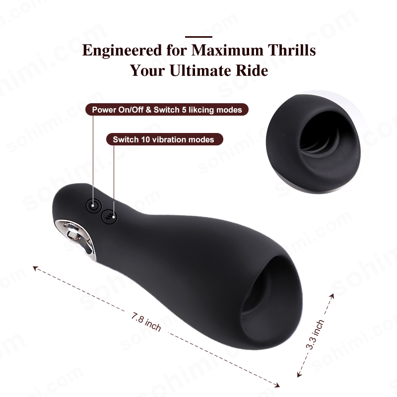 3 in 1 Vibrating and Tongue Licking masturbator Men Sex Toy