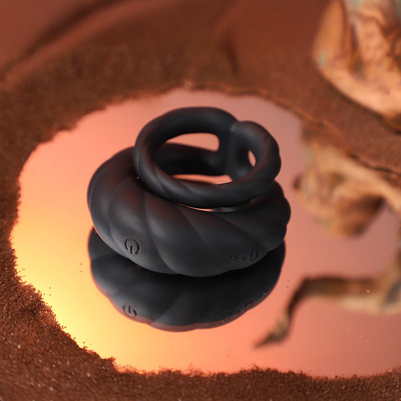 Adult Double Penis Ring Vibrator Cock Ring with 10 Vibration Modes