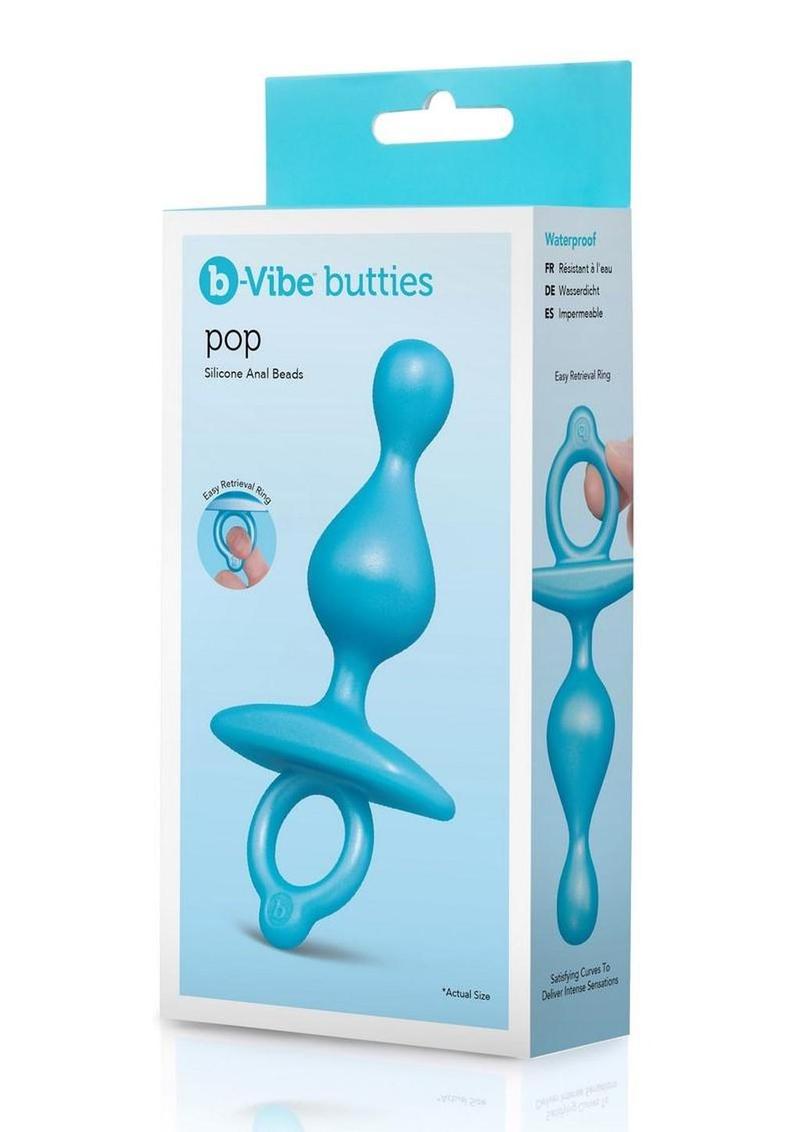 b Vibe Butties Pop Silicone Anal Beads Blue